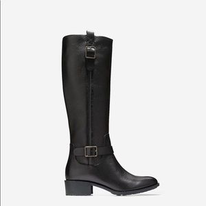 Cole Haan Black Leather Riding Boots